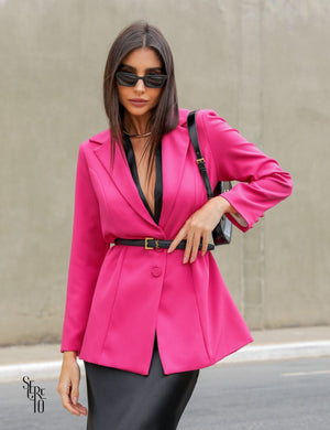 Blazer Alongado Alfaiataria Mari Pink