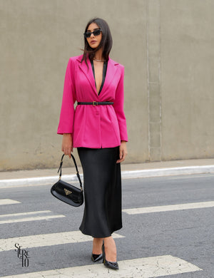 Blazer Alongado Alfaiataria Mari Pink