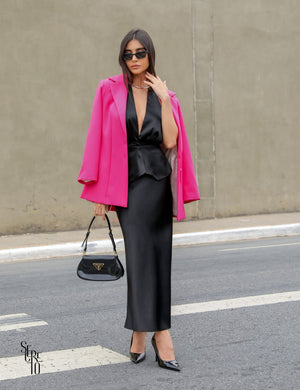 Blazer Alongado Alfaiataria Mari Pink