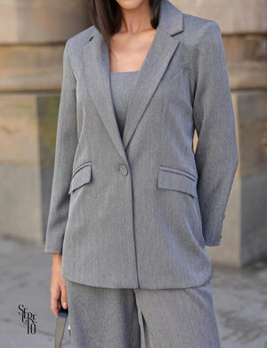 Blazer Alongado Ginana Cinza