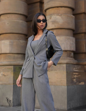 Blazer Alongado Ginana Cinza