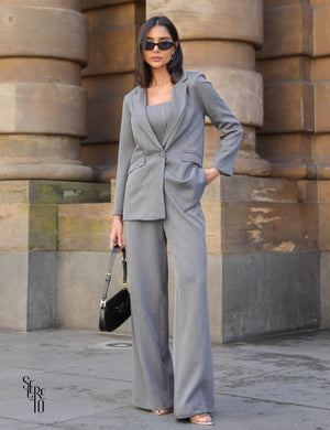 Blazer Alongado Ginana Cinza