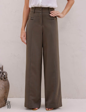 Calça Pantalona Argolas Kiria Verde