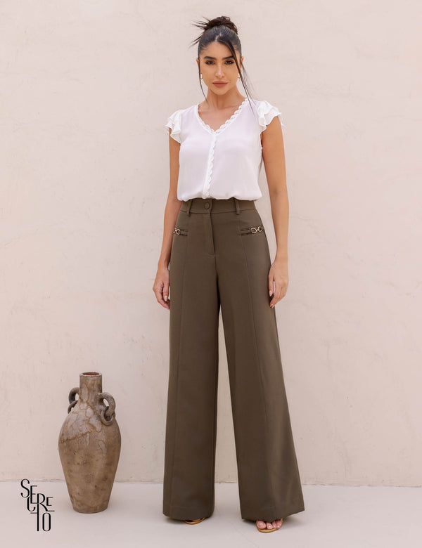 Calça Pantalona Argolas Kiria Verde