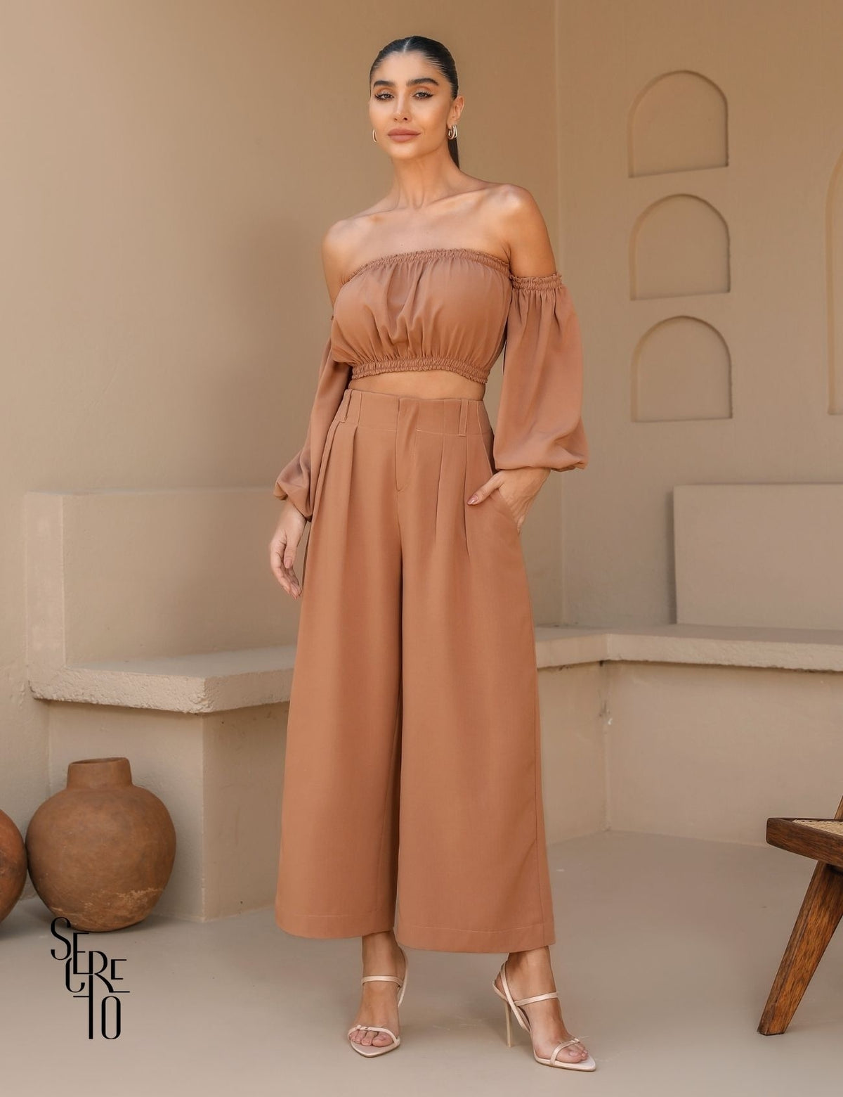 Conjunto Cropped e Pantacourt Mia Camel