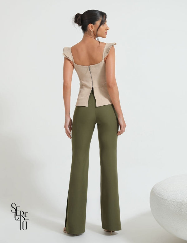 Calça Alfaiataria Lorena Verde Musgo