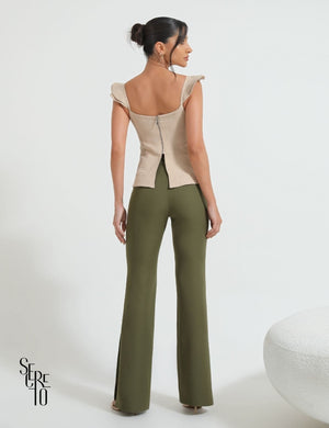 Calça Alfaiataria Lorena Verde Musgo