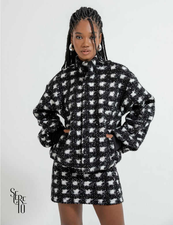 Casaco Lã Paetê Dinah Preto