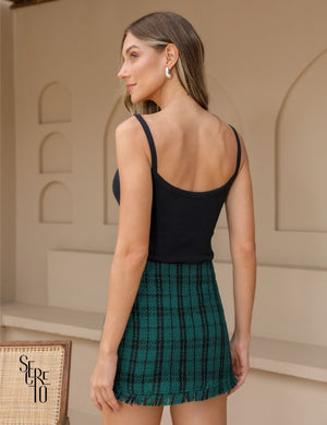 Conjunto Blazer e Short-Saia Tweed Bly Verde