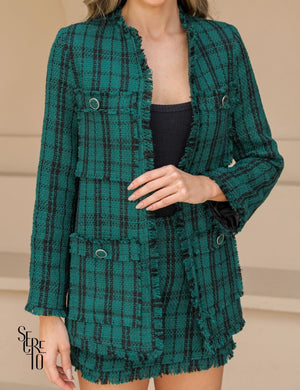 Conjunto Blazer e Short-Saia Tweed Bly Verde