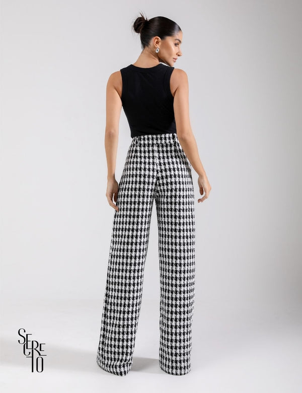 Conjunto Casaco e Calça Tweed Veronica Preto