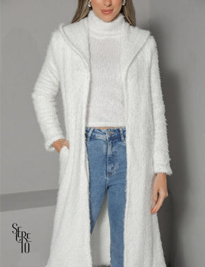 Casaco Longo Fluffy Jessie Off White