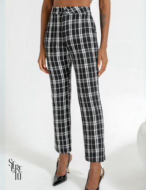 Conjunto Colete e Calça Tweed Liz Preto