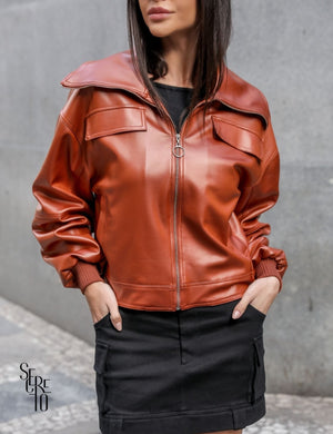 Jaqueta Couro Eco Vivian Caramelo