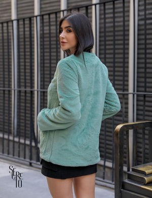 Casaco Fluffy Monique Verde Sage
