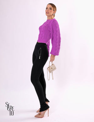 Blusa Tricô Color Pilar Roxo