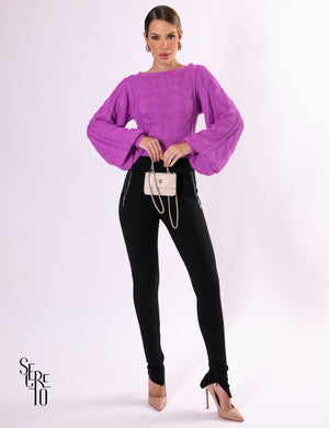 Blusa Tricô Color Pilar Roxo