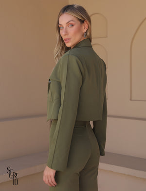 Conjunto Blazer e Calça Barbara Verde Militar