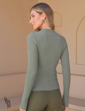 Blusa Manga Longa Steph Verde Musgo