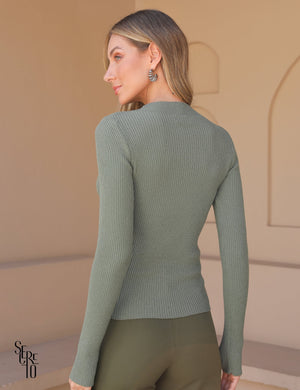 Blusa Manga Longa Steph Verde Musgo