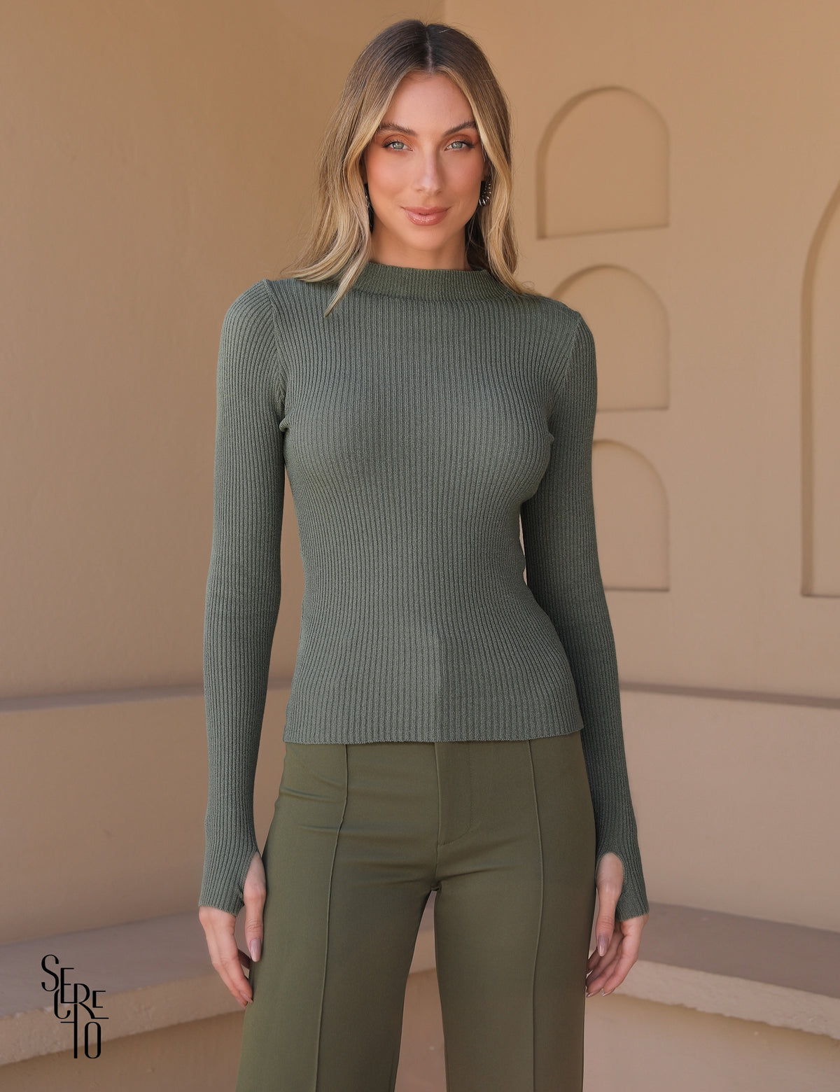 Blusa Manga Longa Steph Verde Musgo