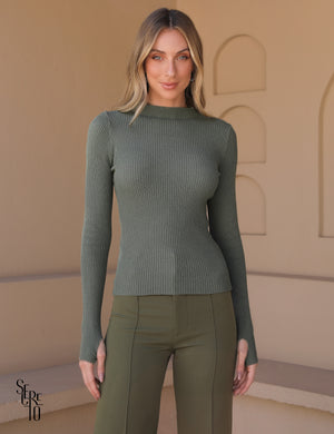 Blusa Manga Longa Steph Verde Musgo