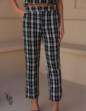 Conjunto Colete e Calça Tweed Liz Preto