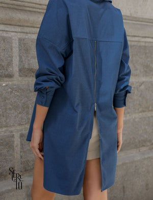 Max Camisa Zíper Viviana Azul