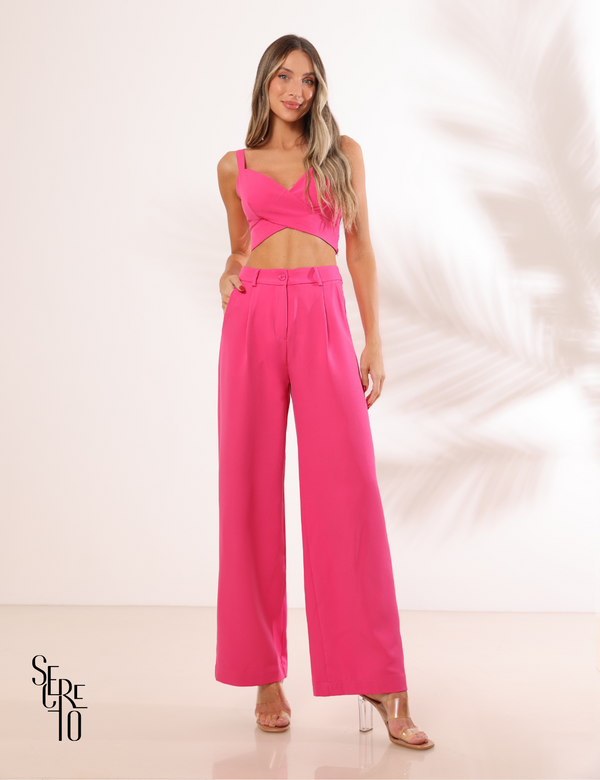 Calça Pantalona Graziella Rosa