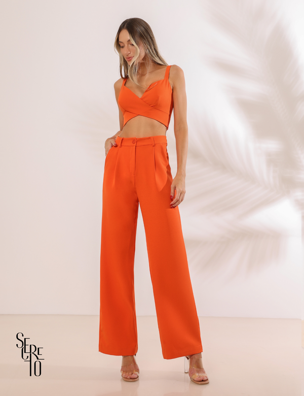 Calça Pantalona Graziella Coral