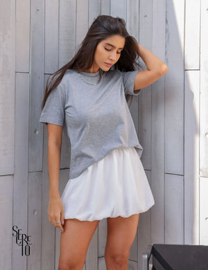 Blusa Manga Curta Chiara Mescla