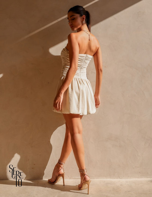 Vestido Curto T.Q.C Balonê Julia Areia