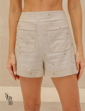 Conjunto Top e Short Linho Manu Natural
