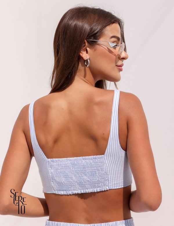 Top Listrado Barbara Azul