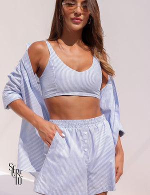 Top Listrado Barbara Azul