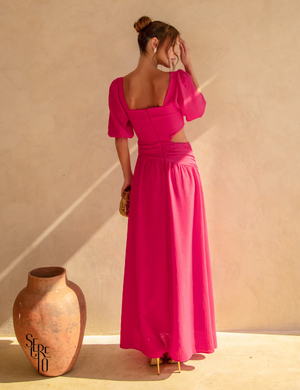 Vestido manga bufante Yasmine Pink