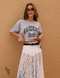 T-shirt cropped estampada Raide mescla
