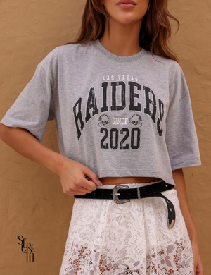 T-shirt cropped estampada Raide mescla