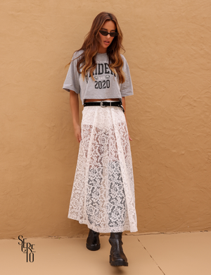 T-shirt cropped estampada Raide mescla