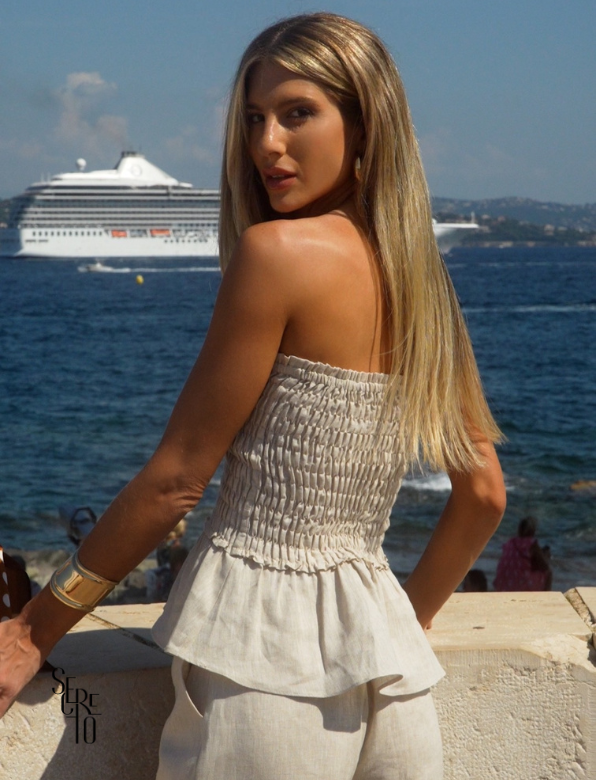 Blusa lastex Martinna natural