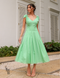 Secreto Vestido Midi Voil com Pregas Duda Menta