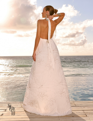 Secreto Vestido Longo Bordado Neya Off White