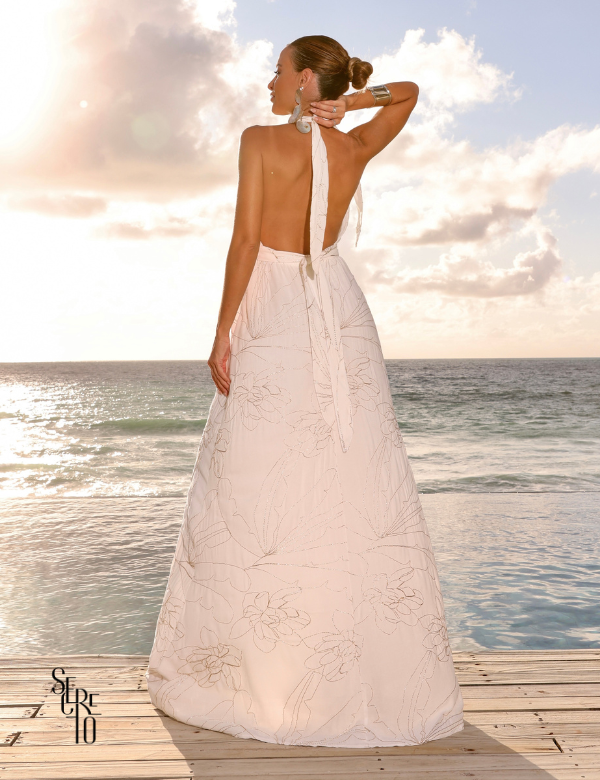 Secreto Vestido Longo Bordado Neya Off White