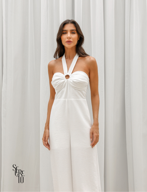 Secreto Macacão Frente Única Giselle Off White