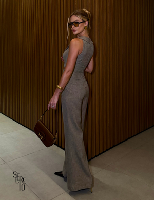 Macacão Busto Cruzado Malee Caki