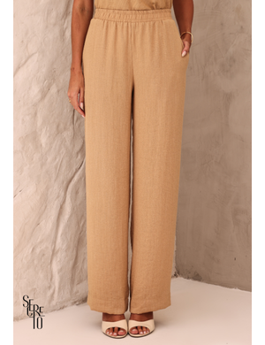 Conjunto Blusa e Calça Assimétrico Tramy Nougat