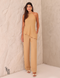 Conjunto Blusa e Calça Assimétrico Tramy Nougat