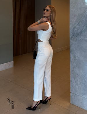 Conjunto Regata e Calça Alfaiataria Arawa Off White