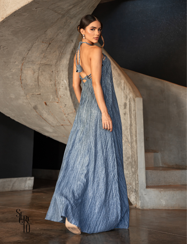 Vestido Longo Tie dye Yorio Irene Azul