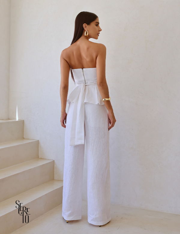 Conjunto Blusa e Calça Linho Lily Off White